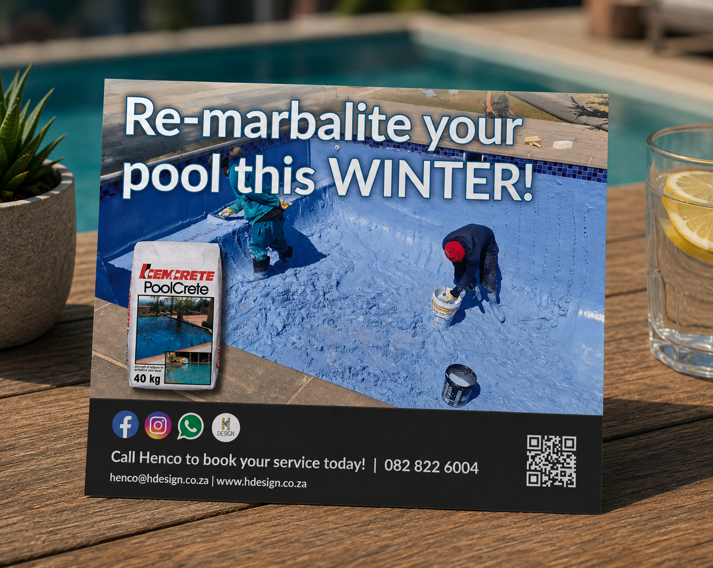 Pool re-marbelite promotional design